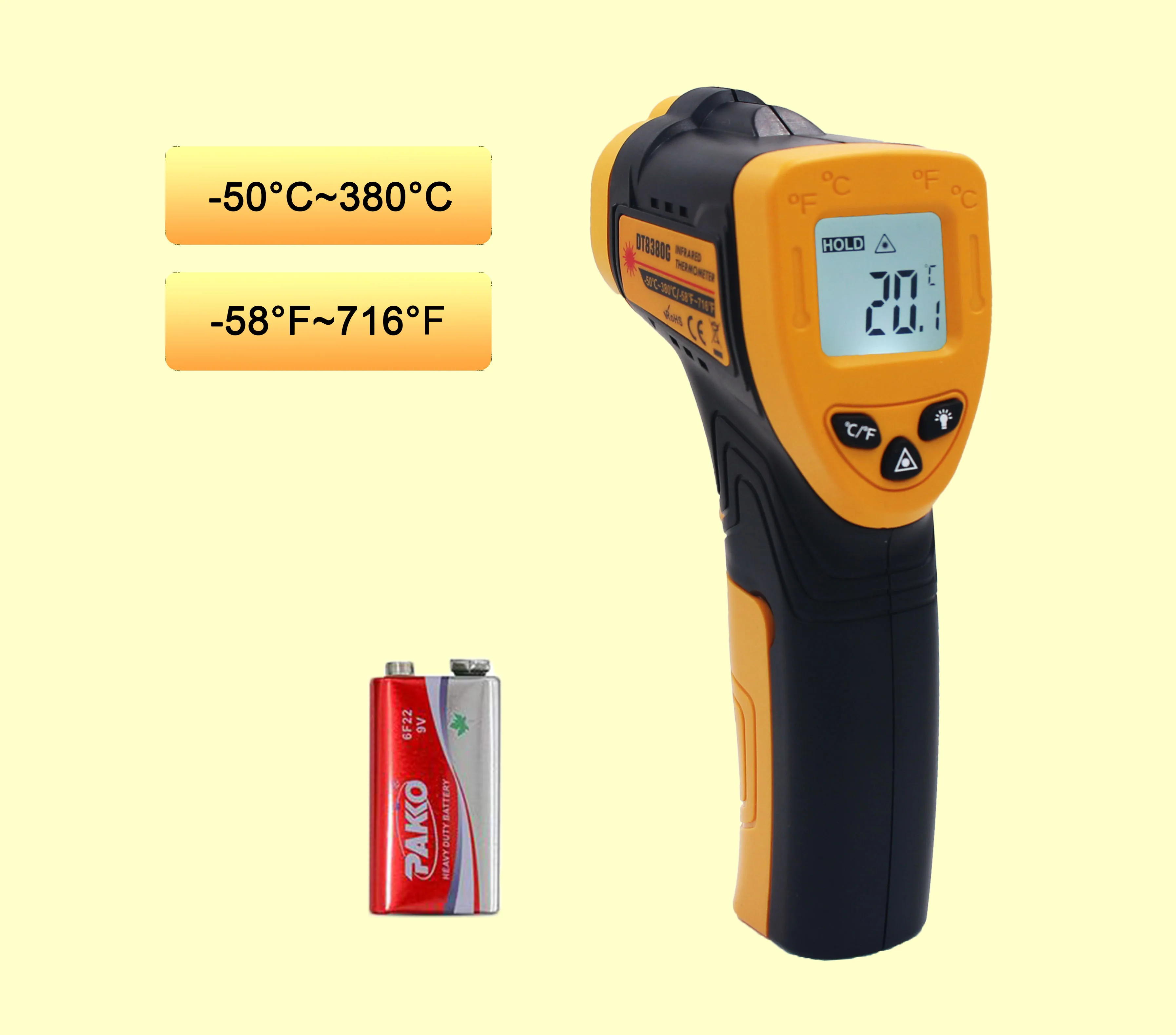 Высокоточный ИК цифровой инфракрасный термометр Бесконтактный тестер