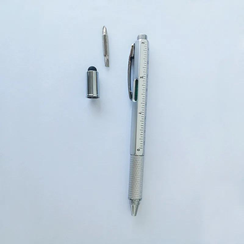 

1PCS Multifunctional Ballpoint Pen Screwdriver Level Instrument Capacitive Touch Screen Head Ruler Function Signature Pen