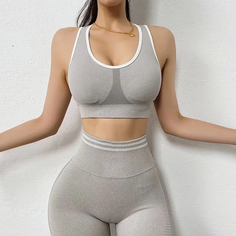 

Women Crop Top Yoga Set Pus up High Waist Gym Clothing Sexy Sport Sets Running Exercise Tracksuit Fitness Bra+Pants Workout Set