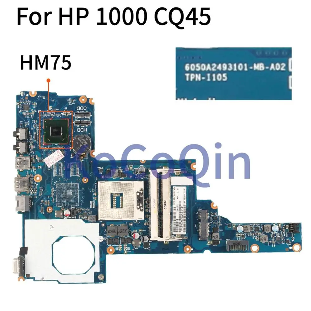 KoCoQin Laptop motherboard For HP 450 250 1000 2000 HM75 I5 support Mainboard 6050A2493101-MB-A02 685107-501 685107-001 SLJ8F