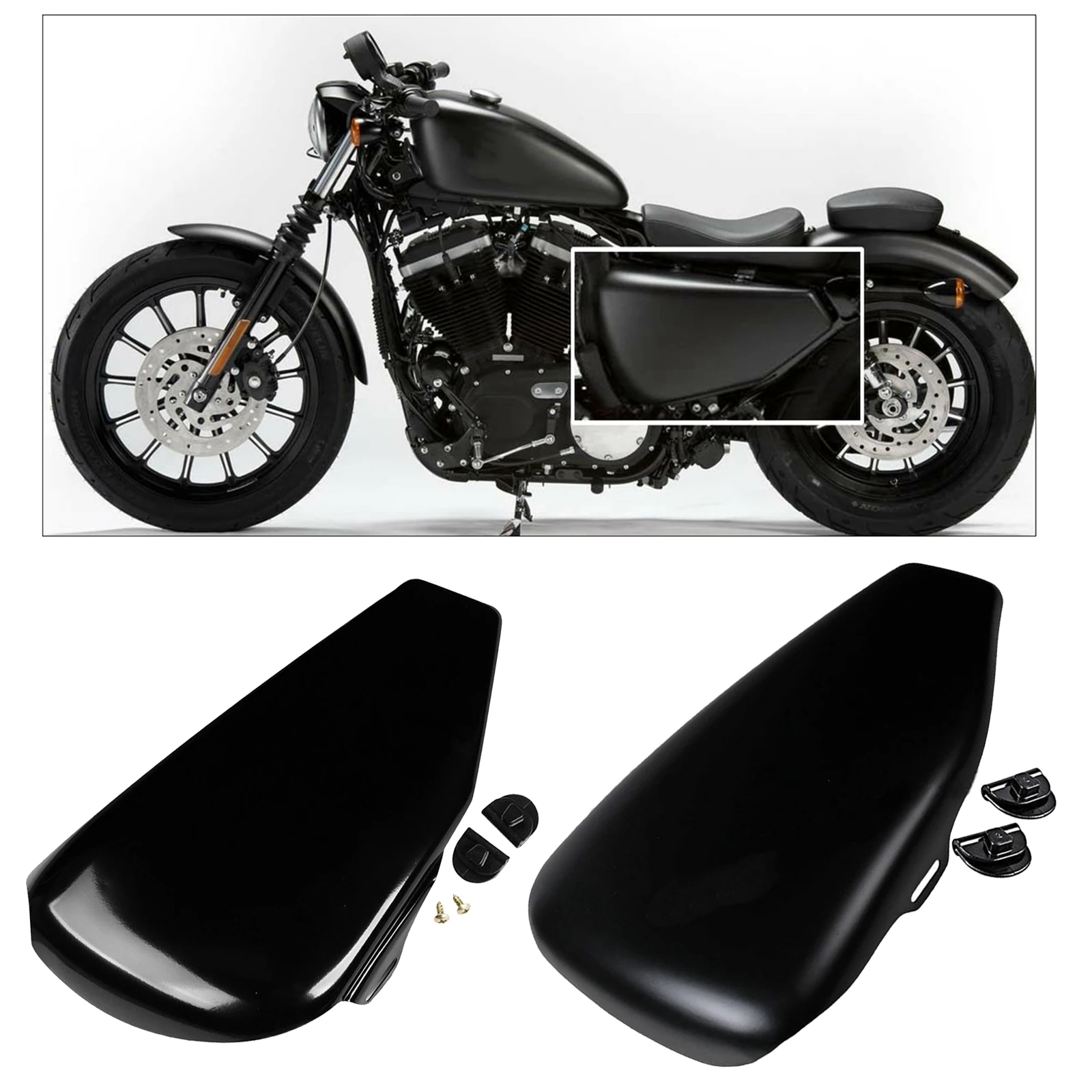 Защитная крышка для левой батареи мотоцикла подходит Harley Sportster XL883 XL1200 1200 883 2004-2013