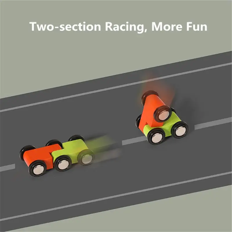 

Wooden Train 7-Layer Race Track & 8 Mini Inertia Race Car Sliding Toy Vehical &T