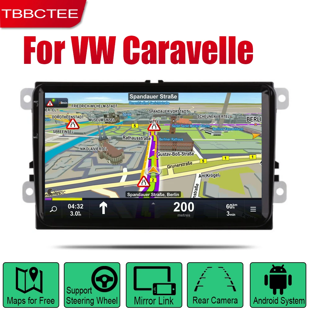Автомагнитола на Android для Volkswagen VW Caravelle мультимедийный плеер с GPS навигацией радио