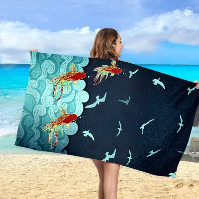 

Print Quick Drying Beach Towel To Keep Warm Outdoor Sport Surf Towels Swimming Pool Chair Cover Up Blanket Yoga Mat