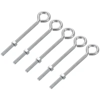 uxcell m6x90mm eye hooks screws bolts kit carbon steel hanger eyelet hooks screw 5 pcs