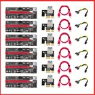 6 шт., Райзер VER009 PCIE, Райзер VER 009S, PCI Express, 1X, 4x, 8x, 16x, Piser для видеокарты SATA, 15-контактный на 6-контактный кабель питания для майнинга