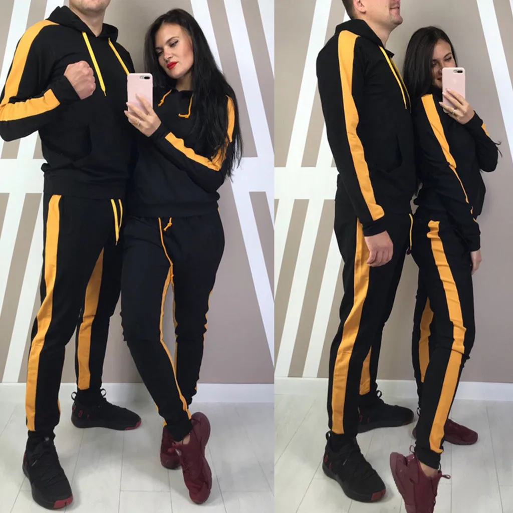 Повседневный Спортивный костюм женский осенний комплект 2018 из двух предметов
