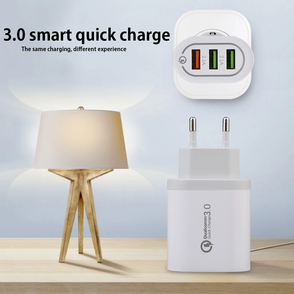 3 USB зарядное устройство QC3.0 Быстрая зарядка настенное зарядное устройство адаптер для мобильного телефона ЕС вилка Универсальное зарядное устройство для мобильного телефона s для Xiaomi