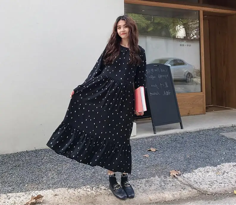 Женское летнее плиссированное платье в горошек Fariry свободное повседневное