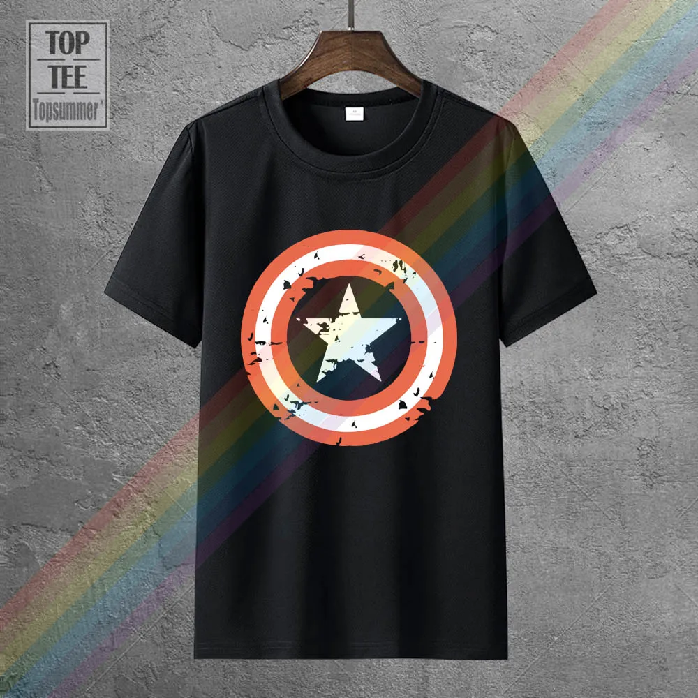 

2018 New Fashion Women Captain Inspired Comic Book America Superhero Navy Printed T-Shirt T-Shirt Men T Shirt Tops Tees