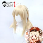 Hhsiu бренд Brand игра Genshin Impact Klee Косплей парики бежевый двойной хвост короткие волосы волокна синтетический парик + Бесплатный бренд парик сетка