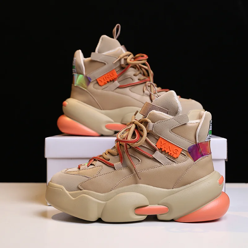 

Designer Sneakers Women Casual Platform Shoes Winter Fashion High Top Ladies Vulcanized Shoes Basket Femme Chunky Sneakers Woman