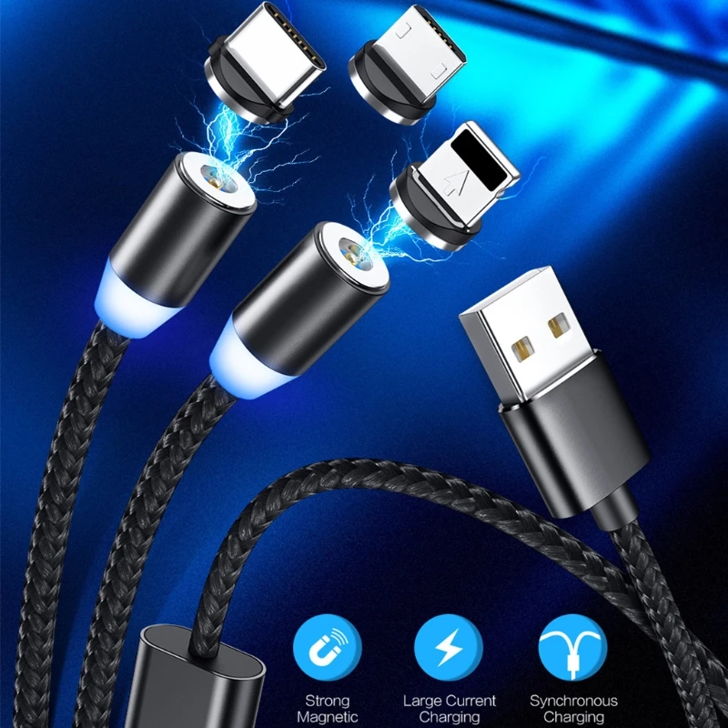 2in1 USB к микро usb Тип C Магнитный зарядный кабель провод для быстрой зарядки