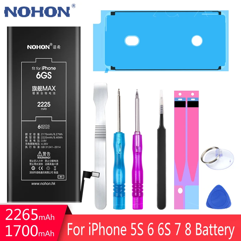 NOHON батарея для Apple iPhone 6S 6 7 8 5S 5C iPhone6S iPhone6 iPhone7 высокой емкости Замена Мобильный