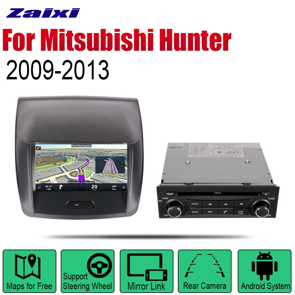 ZaiXi Android 2 Din автомобильное радио, DVD для Mitsubishi Hunter L200 Strada Triton 2009~ 2013 Автомобильный мультимедийный плеер с gps-навигатором