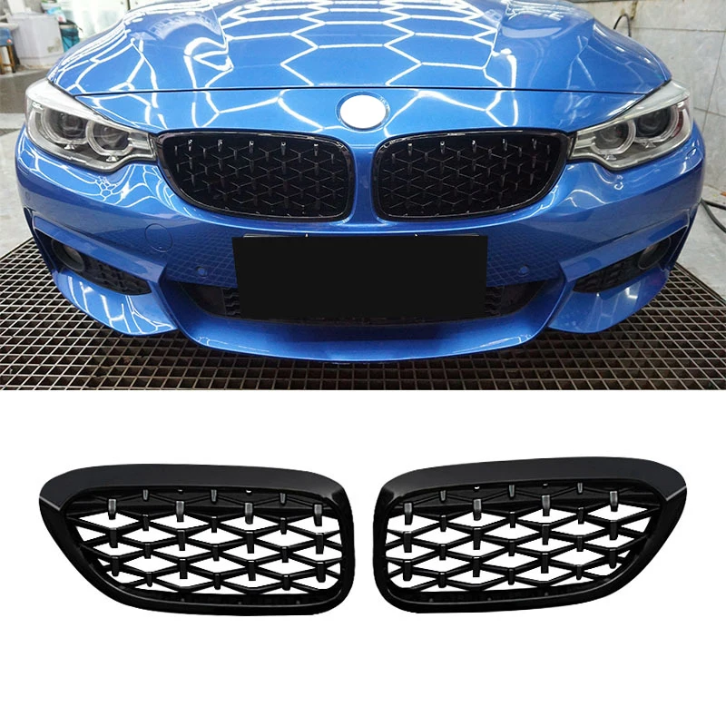 Решетка гоночная в алмазном стиле для BMW F30, F35, F10, F11, F18, E70, E71, F15, F16, 3, 5, X5 X6, 2 шт. - изображение