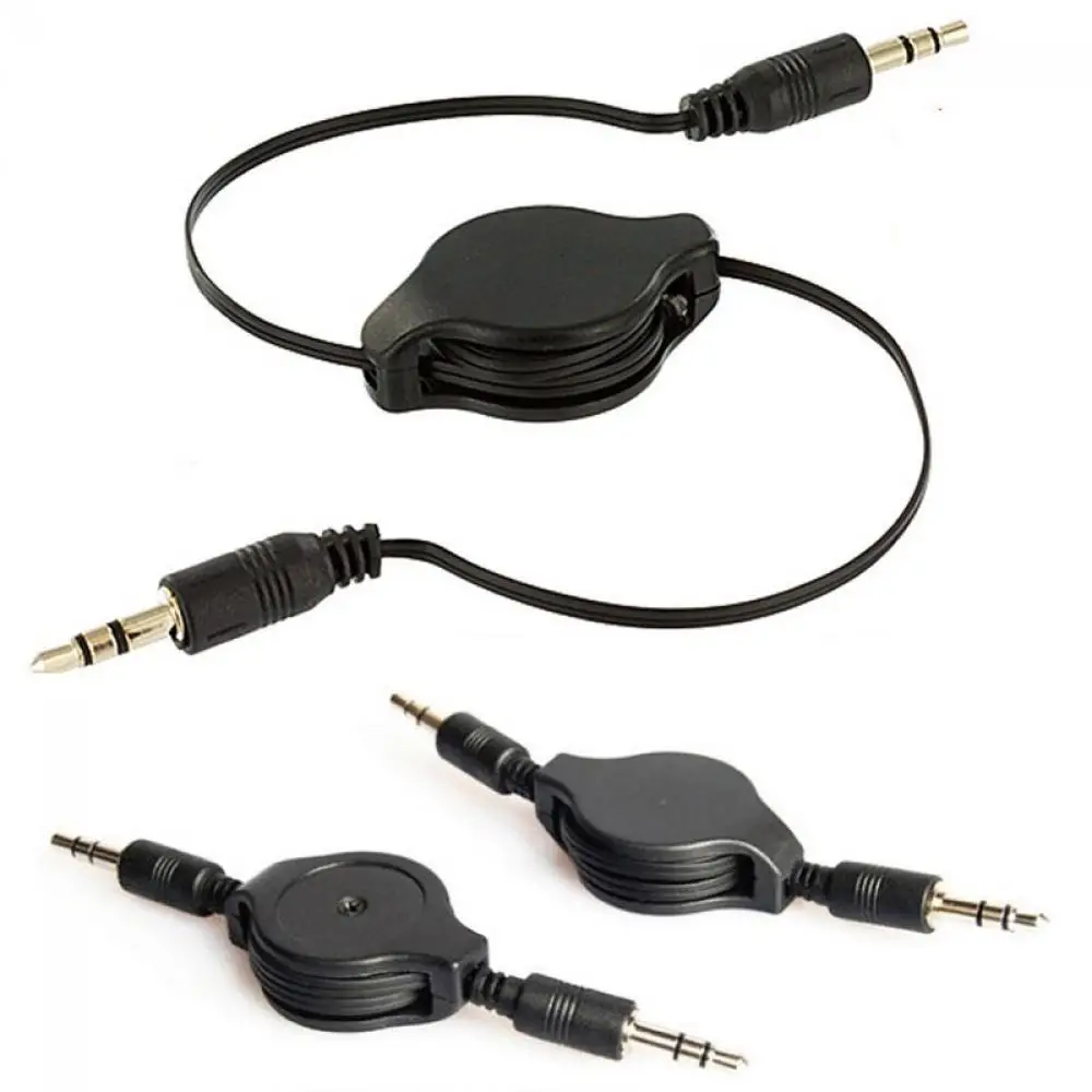 

2pcs/Set Telescopic car with AUX audio cable 3.5mm car music player to connect mobile phone MP3 Samsung Apple