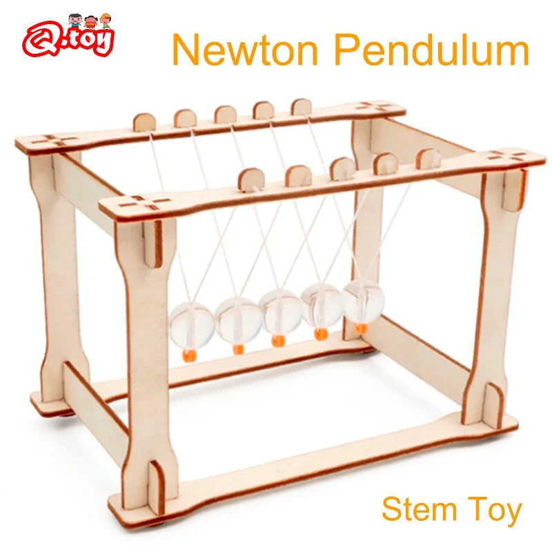 

Newton Pendulum Cradle Model DIY Assemble Technology Experiment Physics Science Toys Handmade Wooden Puzzle Building Block Toy