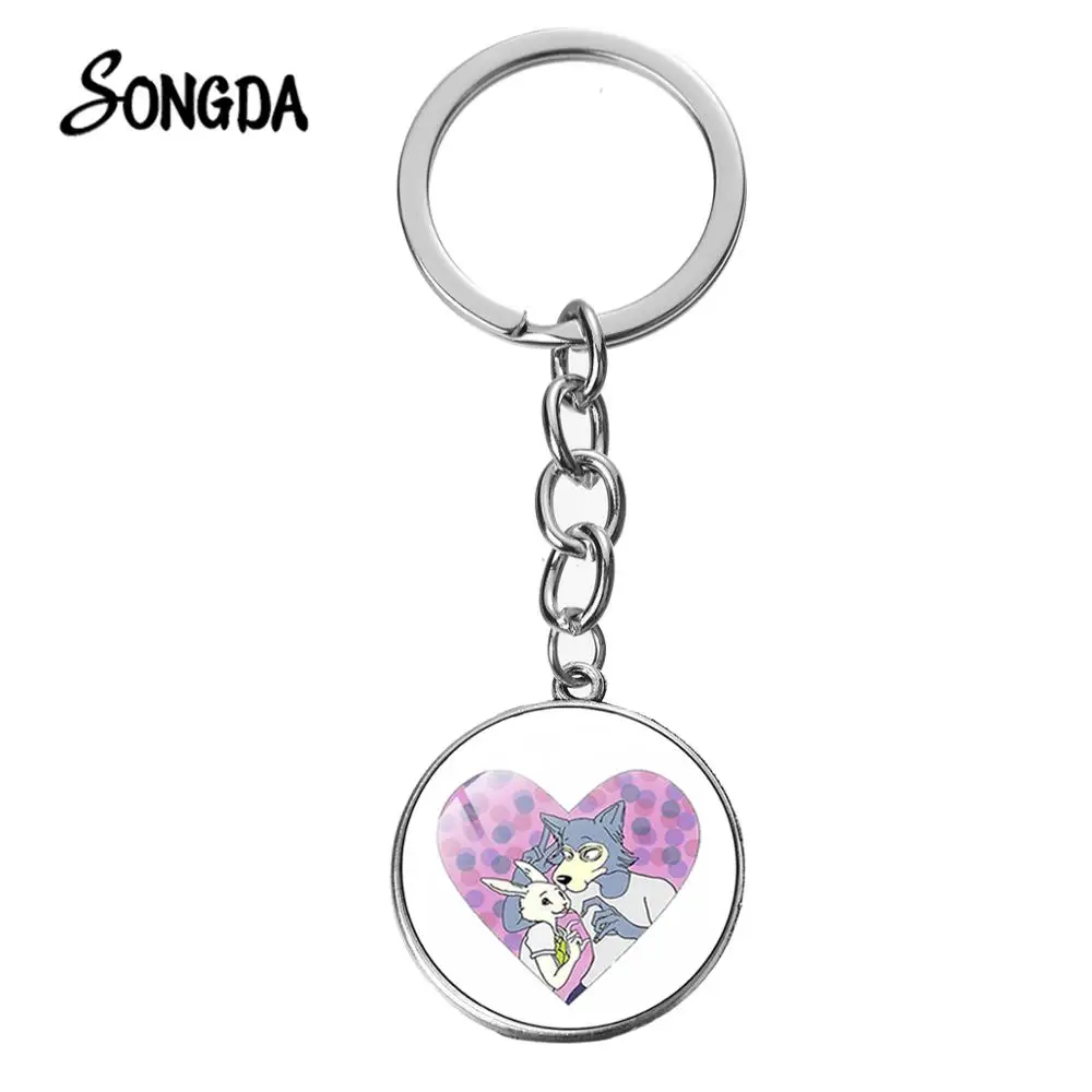 Брелок с рисунком сердца волк кролик мультяшный принт модный аниме брелок