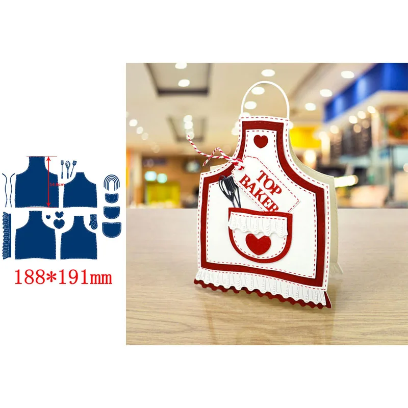 Креативный фартук для готовки с карманной кухонной утварью металлические штампы