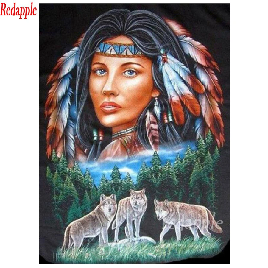 Алмазная живопись новинка сделай сам алмазная вышивка индийская женщина перо