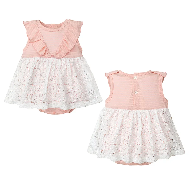 Bobora-body de manga con volantes de encaje para ni&ntilde;a reci&eacute;n nacida, mono con Espalda descubierta, conjunto de ropa, pelele-1
