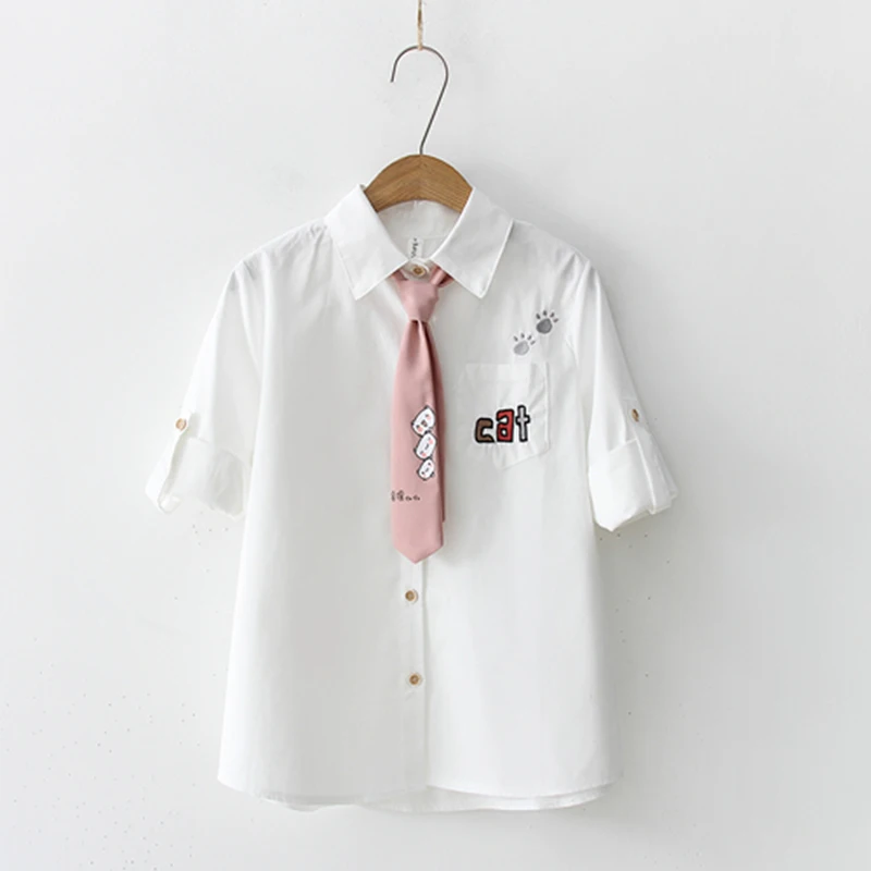 Женская блузка с длинным рукавом белая однотонная рубашка из 100% хлопка