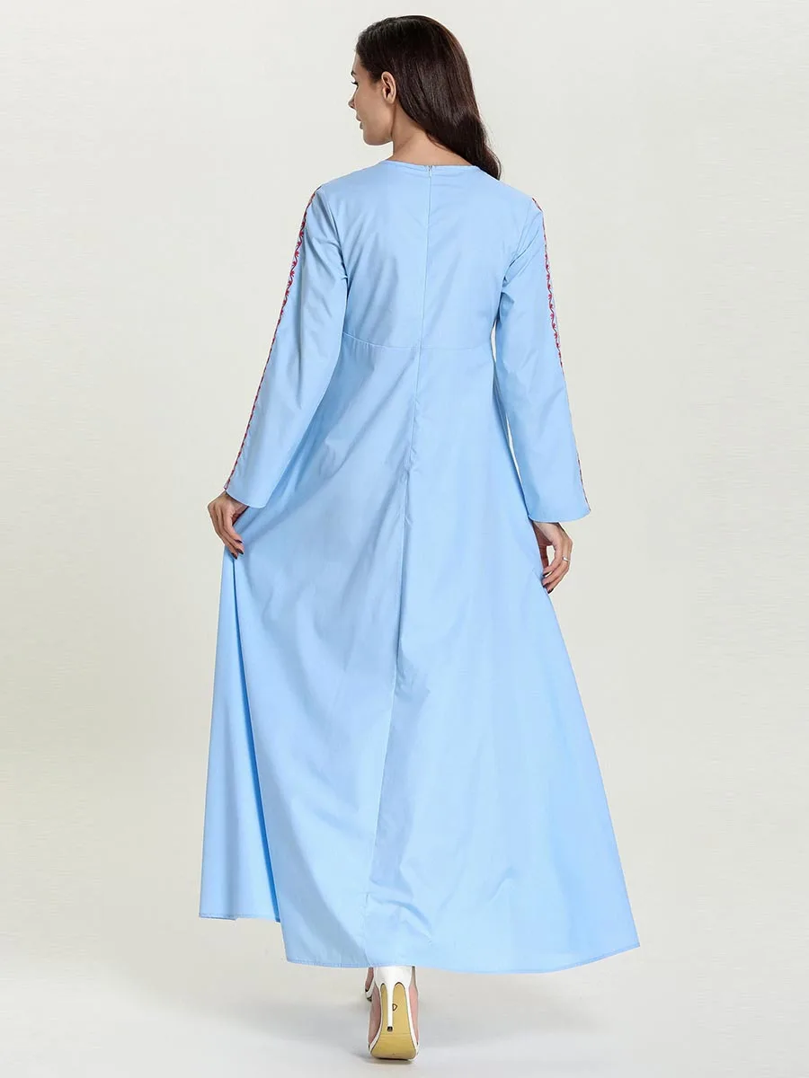Muslim Abaya Dress Women Turkey Islamic UAE A-line Maxi Hijab Jilbab Vestidos Kimono Moroccan Kaftan Robe Arab Floral Elbise |