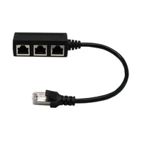 1pcs rj45 1 male to 3 female splitter lan ethernet network converter cable connector