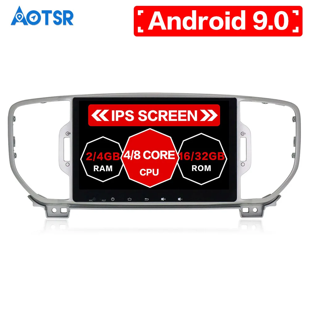 Автомобильный DVD плеер Aotsr Android 9 0 с GPS навигацией для KIA sportage 2016 2017 2018 автомобильный