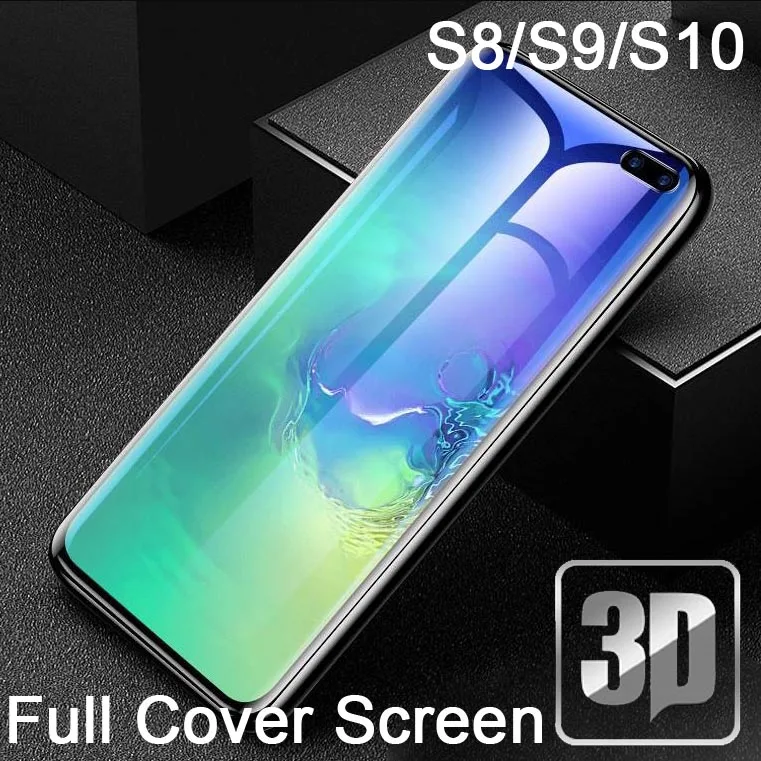 9H 3D закаленное стекло LCD для Galaxy S8/S9/S10 + plus изогнутая полноэкранная Защитная