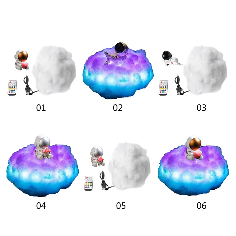 

2021 LED Colorful Clouds Astronaut Lamp With Rainbow Effect For Kids Night Light Christmas Gift New Year Symphonic Light Strip