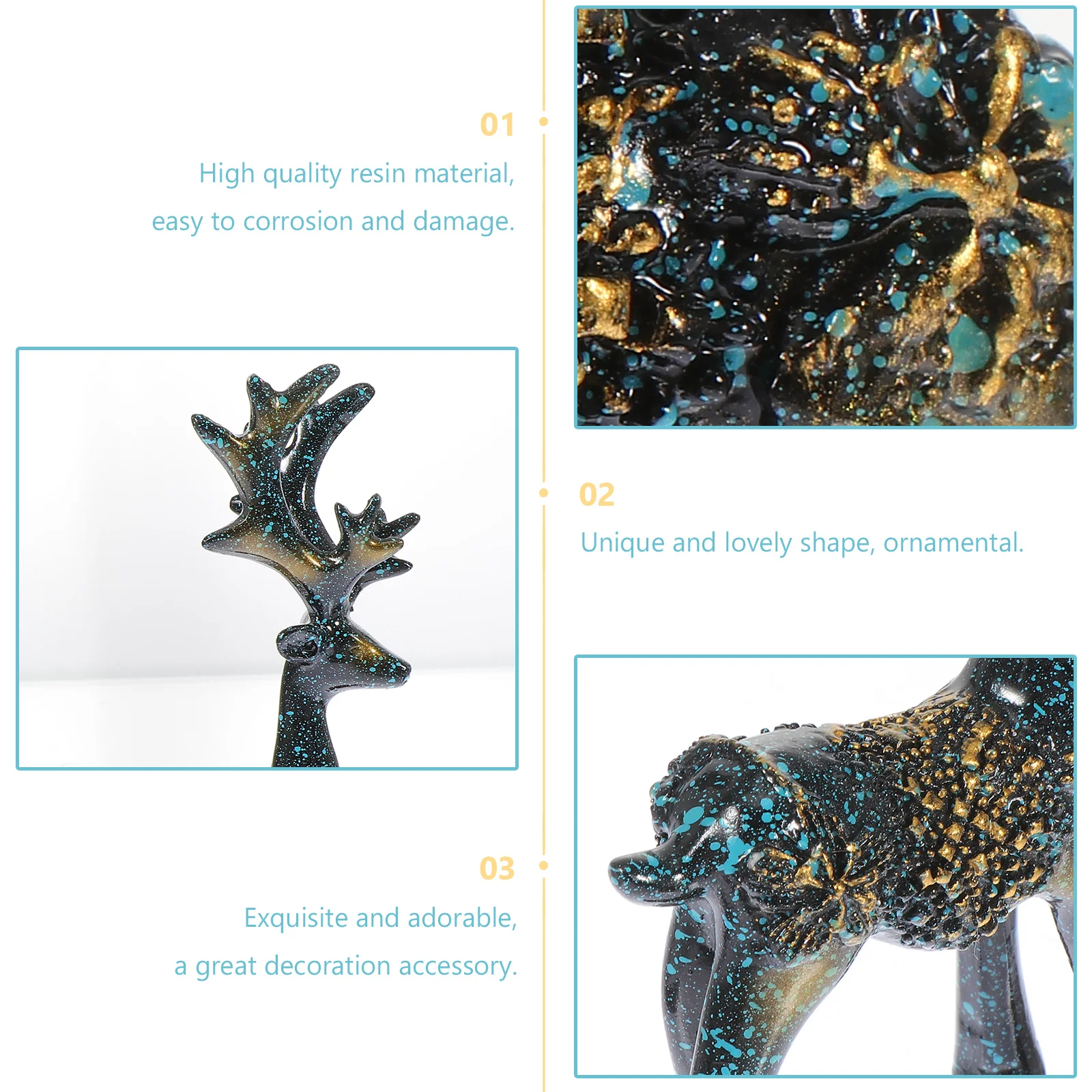1Set Home Lovely Resin Decor Small Elk Shape Adornment Car Interior Ornament | Дом и сад