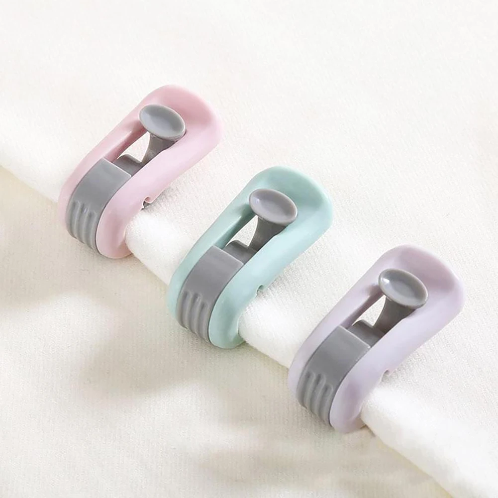 

6 Pcs Non-slip Quilt Blanket Clip Duvet Quilt Clips Plastic Blankets Fastener Clip Cover Duvet Sheet Fixer Sleep Anti-run Device