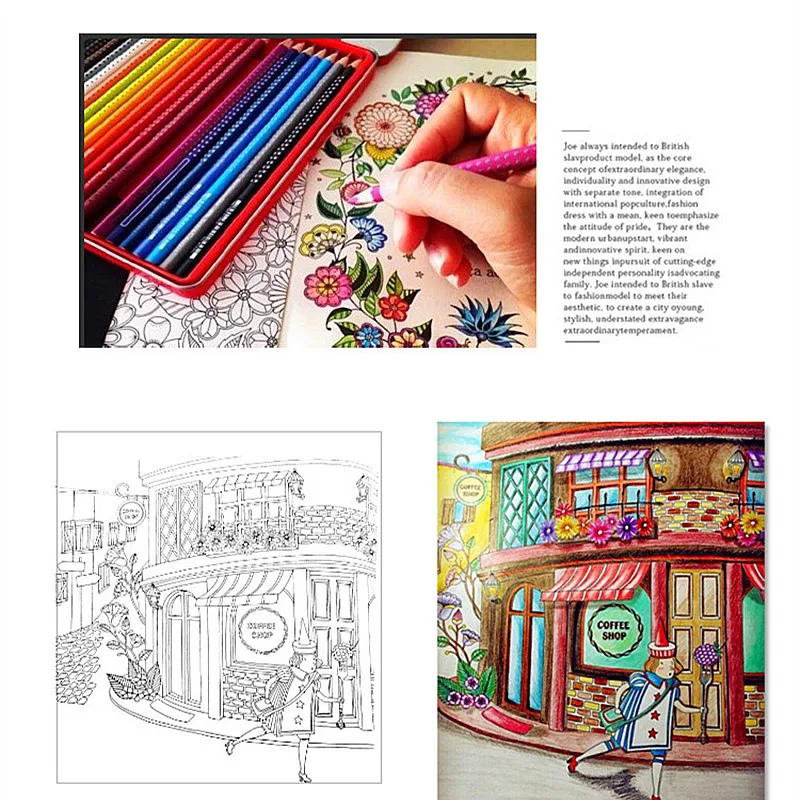 

5pcs lot kids Coloring book set with pencil student school education coloring books for children DIY handmade craft supplies