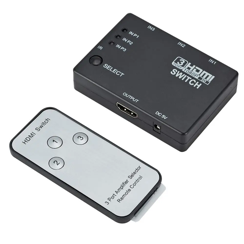 3 порта 3x1 hdmi разветвитель в 1 выходной распределительный блок 1080p HD 4 с пультом