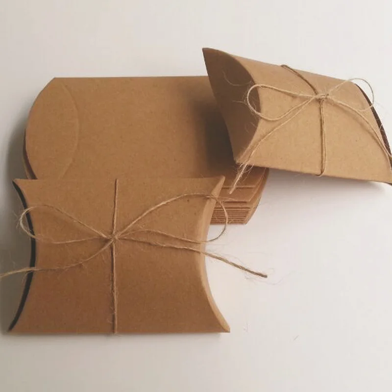 

Подушка из крафт-бумаги 50 шт., картонная коробка, маленький размер, бумажная коробка для подушки, бумажная коробка, подарочные пакеты, коробк...