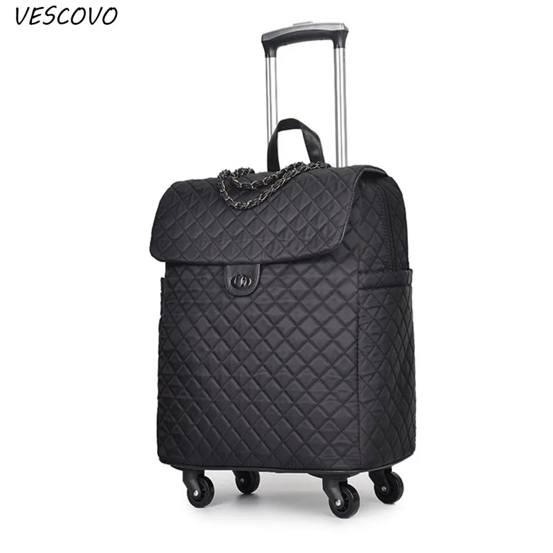 VESCOVO 20 дюймов портативная дорожная сумка с колесиками женская сумка легкая большая емкость чемодан сумка для переноски