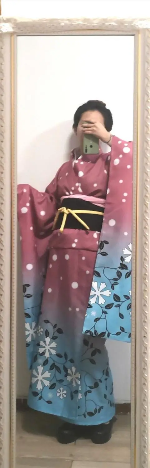 Костюм-кимоно Женский для косплея униформа из аниме убийца демонов no Yaiba Akaza