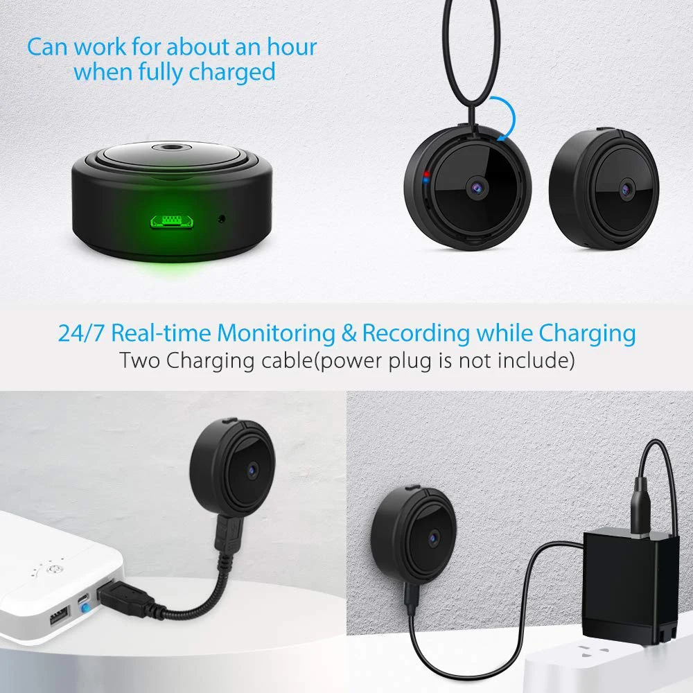 

HD 1080P Mini WiFi Camera Pocket Body Camera Remote Monitor CCTV Webcam Video Wireless IR Night Vision Home Security DVR Camcord