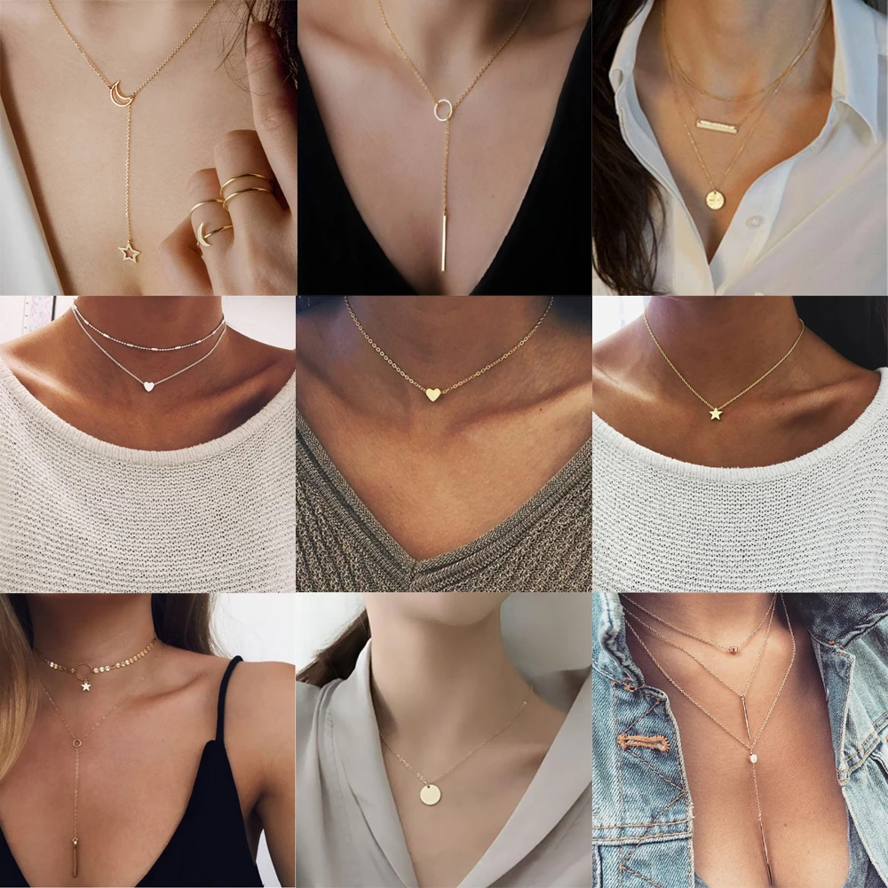 Женская короткая цепочка с подвесками-монетницей ожерелье маленькими