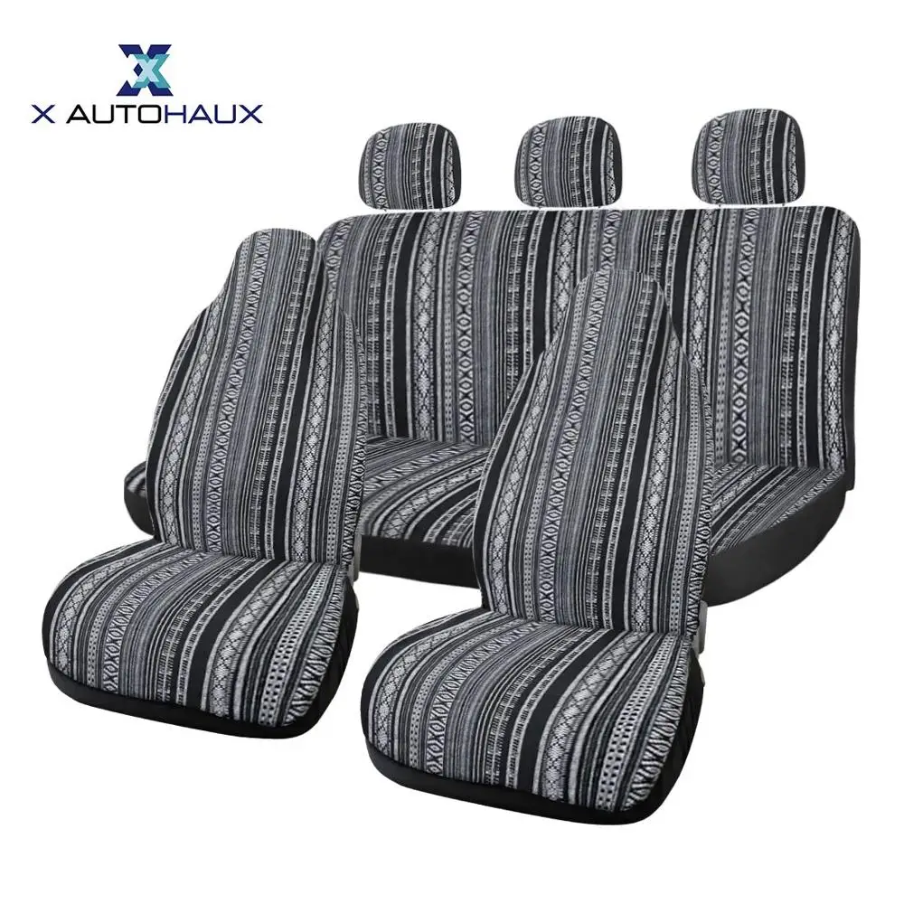 whole set 5 X Autohaux 7 шт./компл. Универсальный разноцветный Baja Одеяло Этническая ведро авто передний чехол для спинки заднего сиденья для украшения автомобиля чехлы на сиденья - Название цвета: whole set 5