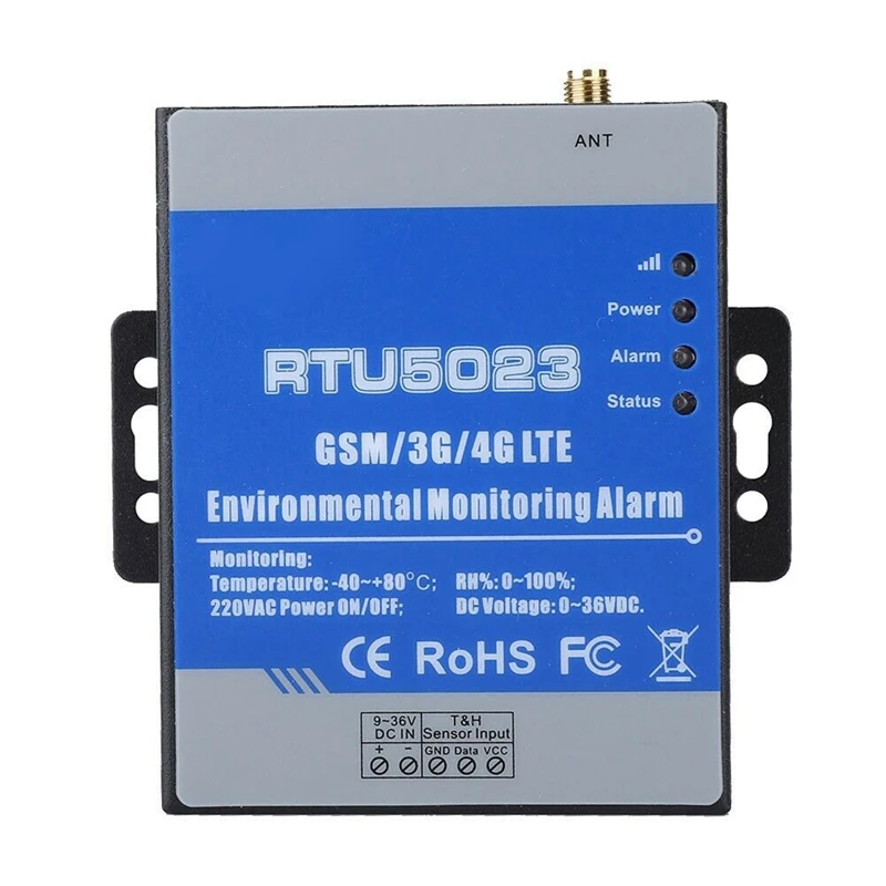 

GSM Temperature Humidity Monitor AC/DC Power Lost Alarm Remote Monitor Support Timer Report APP Control RTU5023