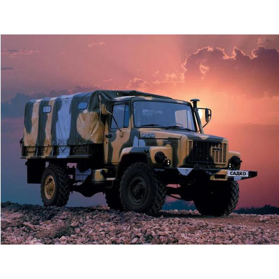 

Diy 5D Military Truck Full Round Square Diamond Painting Cross Stitch Kits Car 3D Paint By Diamonds