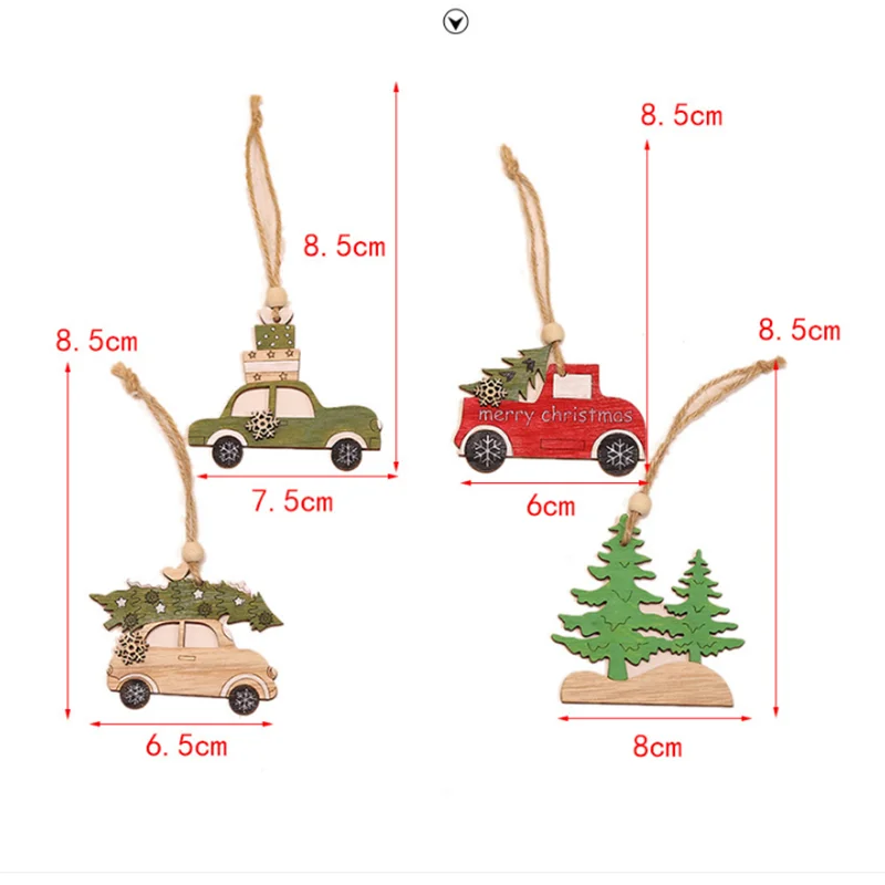 Рождественские украшения автомобиль/собака висячая деревянная подвеска