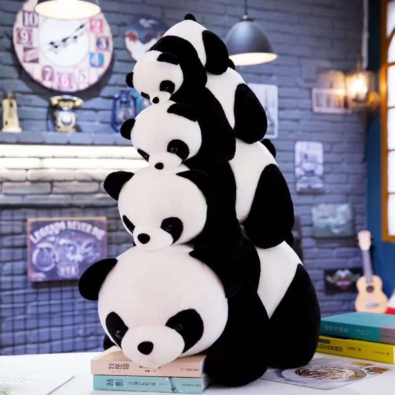 

Яркая забавная панда с бамбуковыми листьями, плюшевые игрушки, мягкие Мультяшные животные, черно-белая панда, Мягкие кукла-подвеска, детски...