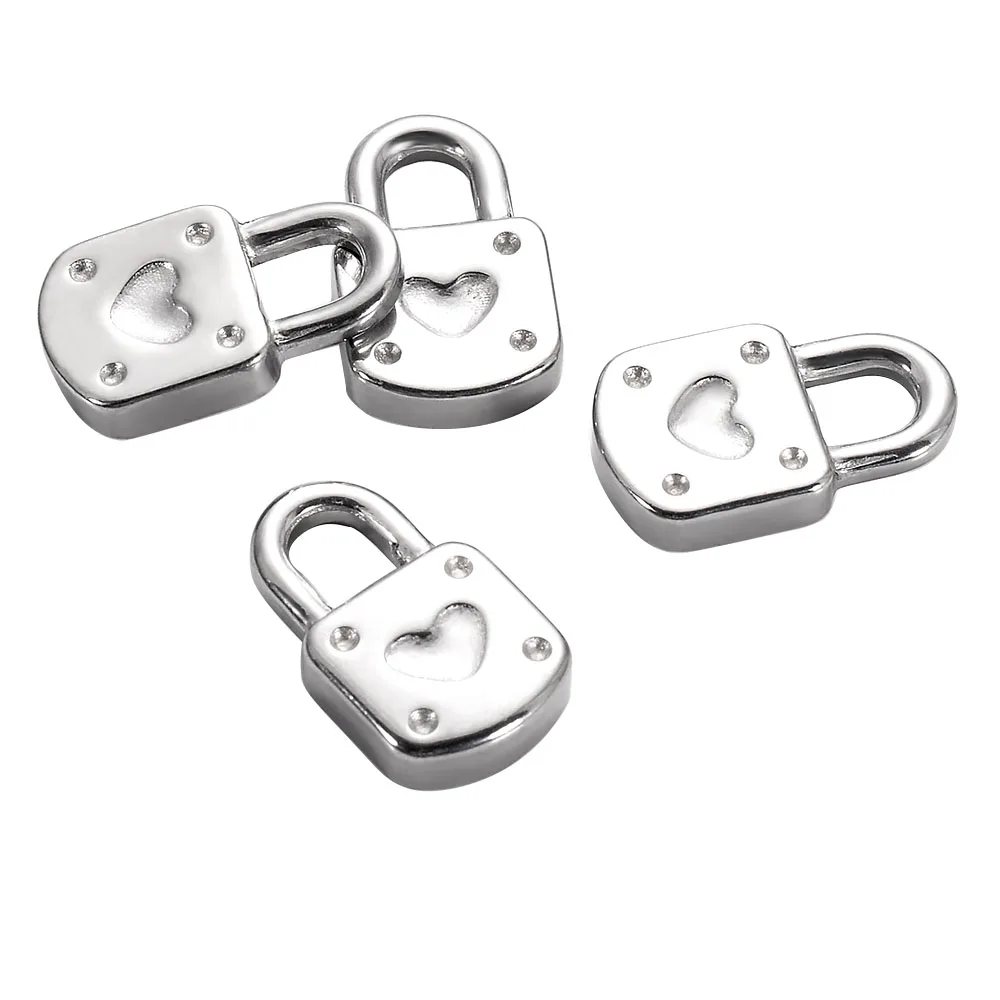 

10pcs/lot Stainless Steel Lock Pendant Square Heart Lock PadLock Charms Fit DIY Necklace Bracelet Pendants Jewelry Making