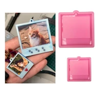 1pc photo frame epoxy resin mold keychains charms pendant silicone mould for diy resin molds crafts jewelry making accessories