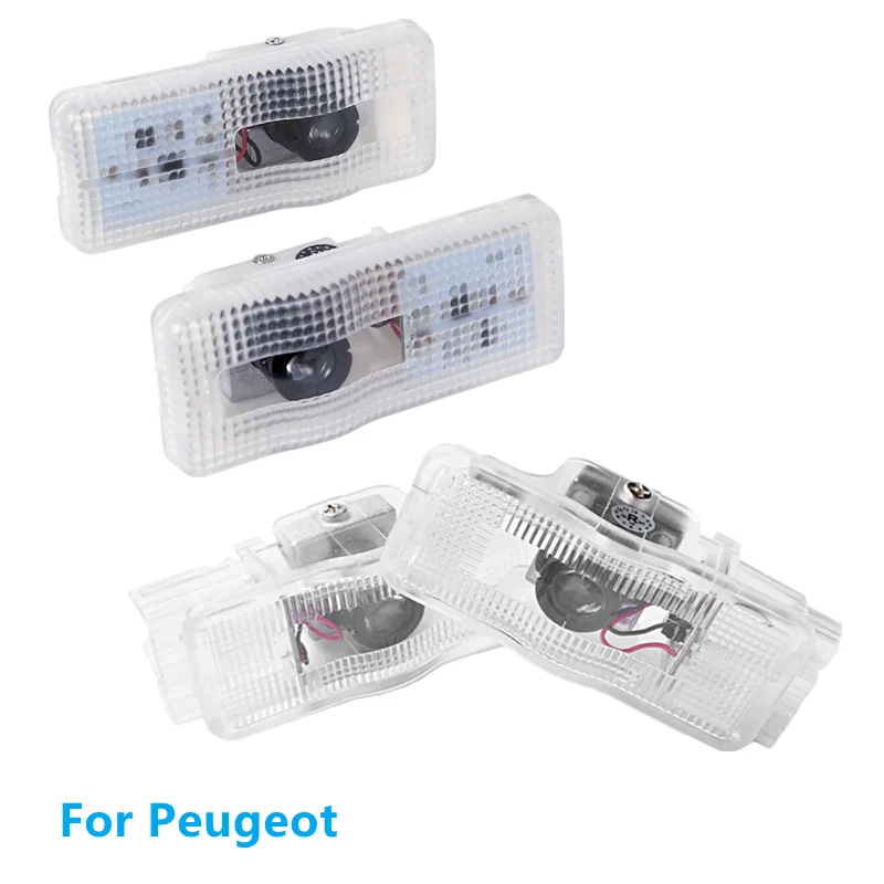 

2pcs LED Car Door Welcome Light Projector Logo Laser Decoration Ghost Shadow Lights For Peugeot 407 408 3008 508 RCZ 1007