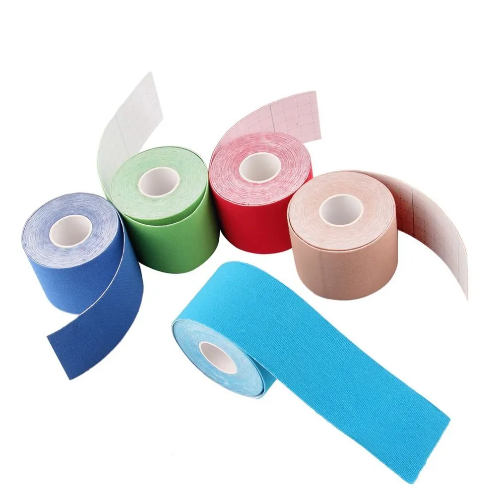 

1 Roll 5cmx5m Multipurpose Waterproof Sports Elastic Tape Kinesiology Muscle Pain Care Therapeutic Hypo-allergenic Acrylic Glue